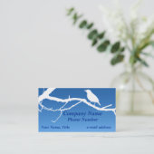 Carte De Visite Oiseau sur la branche blanche (Debout devant)