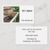 Carte De Visite Oiseau sur une goutte sale (Devant / Derrière)