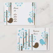 Carte De Visite Oiseaux amicaux en bleu (Devant / Derrière)