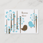Carte De Visite Oiseaux amicaux en bleu (Dos)