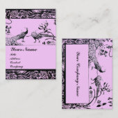 Carte De Visite OISEAUX AMOUR DE MARIAGE, noir et blanc rose (Devant / Derrière)
