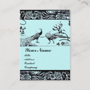Carte De Visite OISEAUX AMOUREUX MARIAGE MONOGRAMME, noir et blanc