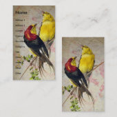 Carte De Visite Oiseaux antiques (Devant / Derrière)