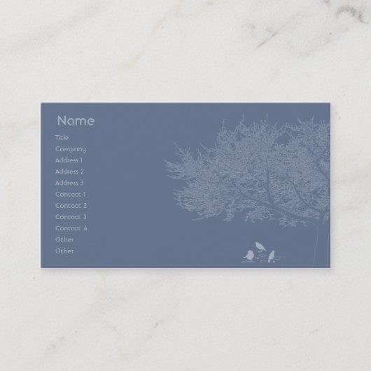 Carte De Visite Oiseaux bleus - affaires (Devant)