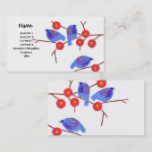 Carte De Visite Oiseaux bleus - customisés (Devant / Derrière)