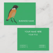 Carte De Visite Oiseaux Colorés Songbird (Devant / Derrière)