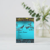 Carte De Visite OISEAUX D'AMOUR DE MARIAGE ,noir blanc,bleu aigue- (Debout devant)