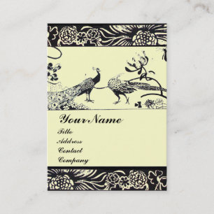 Carte De Visite OISEAUX D'AMOUR DE MARIAGE, noir et blanc, crème