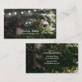 Carte De Visite Oiseaux de l'amour + Lumières de chaîne rustiques  (Devant / Derrière)