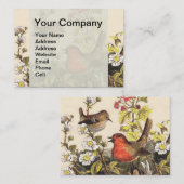 Carte De Visite Oiseaux de printemps Robin Oiseaux rouges (Devant / Derrière)