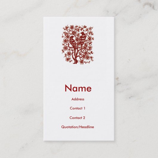 Carte De Visite Oiseaux de rouge de tba (Devant)