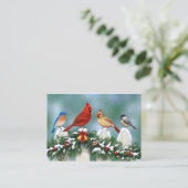 Carte De Visite Oiseaux de vacances et Garland de Noël (Debout devant)