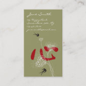Carte De Visite Oiseaux d'hirondelle Coeur chinois Oriental Kanji (Devant)