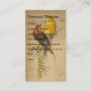 Carte De Visite Oiseaux du paradis vintages