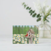 Carte De Visite oiseaux et arbres avec lanternes (Debout devant)