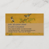Carte De Visite Oiseaux Et Fruits Chinois Orientaux (Devant)