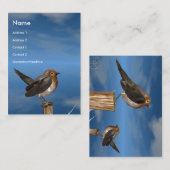 CARTE DE VISITE OISEAUX HYPER / ROBIN BREAST ROUGE (Devant / Derrière)