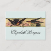 Carte De Visite Oiseaux rencontrant des fleurs de ressort de (Devant)