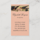 Carte De Visite Oiseaux rencontrant des fleurs de ressort de (Dos)