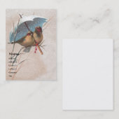 Carte De Visite Oiseaux sous le parapluie bleu (Devant / Derrière)
