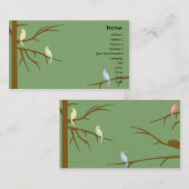 Carte De Visite Oiseaux sur un arbre - affaires (Devant / Derrière)