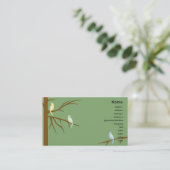 Carte De Visite Oiseaux sur un arbre - affaires (Debout devant)