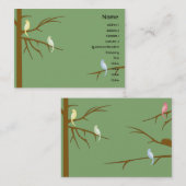 Carte De Visite Oiseaux sur un arbre - potelé (Devant / Derrière)