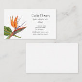 Carte De Visite Oiseaux tropicaux du fleuriste de l'aquarelle Para (Devant / Derrière)