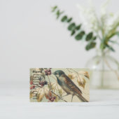 Carte De Visite Oiseaux Vintages et baies (Debout devant)