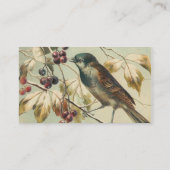Carte De Visite Oiseaux Vintages et baies (Dos)