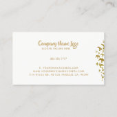 Carte De Visite Oiseaux volants à l'or Design inspirant (Dos)