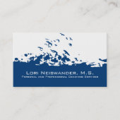 Carte De Visite Oiseaux volants bleus de la Marine blanche (Devant)