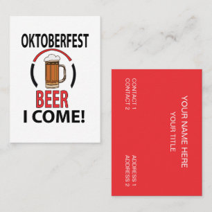 Carte De Visite Oktoberfest Beer Festival Oktoberfest