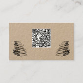 Carte De Visite Old Books and Quill Author Writer Librarian QR (Dos)