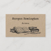 Carte De Visite Old Books and Quill Author Writer Librarian QR (Devant)