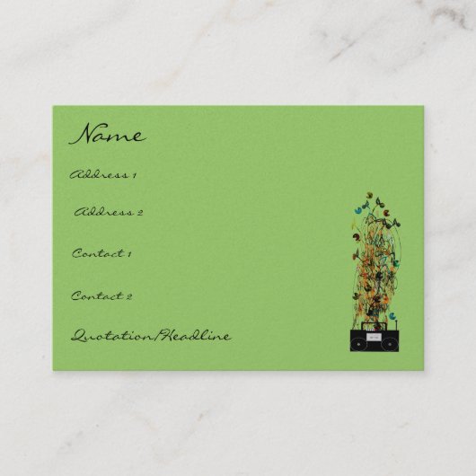 Carte De Visite Old School avec Boom Box - Police Grungée (Devant)