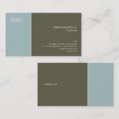 Carte De Visite Olive bleu-clair et foncée de duo (Devant / Derrière)