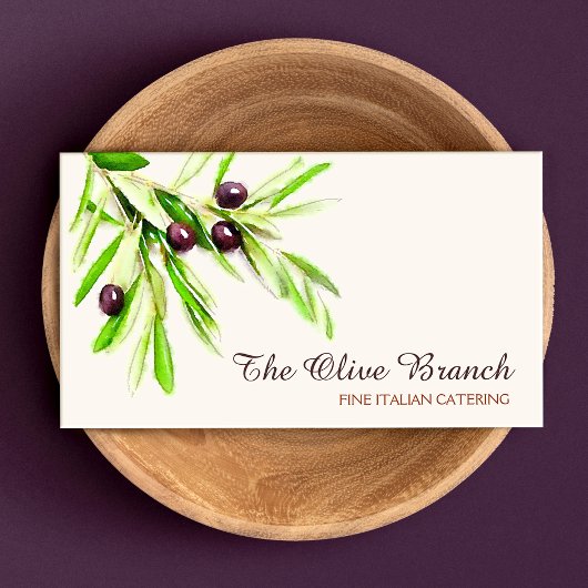 Carte De Visite Olive Branch Chef cuisinier italien ou grec 2