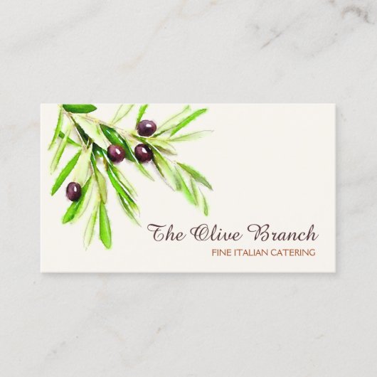 Carte De Visite Olive Branch Chef cuisinier italien ou grec 2 (Devant)