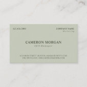 Carte De Visite Olive Green Basic Professionnel (Devant)
