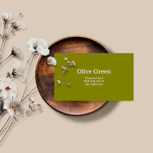 Carte De Visite Olive Green "Le calme de la nature"