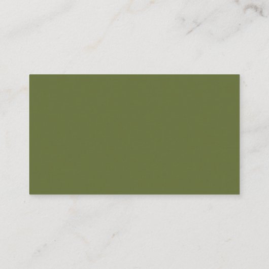Carte De Visite Olive Green Monogramme Professionnel (Dos)
