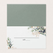 Carte De Visite Olive Grove Greenery Gold Mariage Place Card (Extérieur déplié)