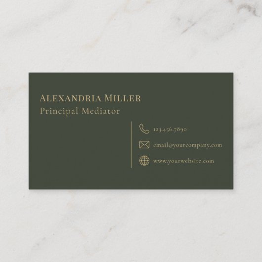 Carte De Visite Olive simple et élégant (Devant)