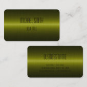 Carte De Visite Olive vert acier inoxydable look métallique (Devant / Derrière)