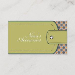 Carte De Visite Olive vert cuir look et motif corail moderne