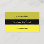 Carte De Visite Olive Yellow Borders noir moderne avec photo (Devant)