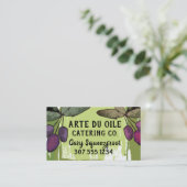 Carte De Visite olives branche huile d'olive chef traiteur cuisine (Debout devant)