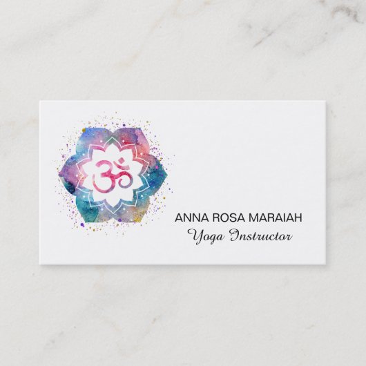 Carte De Visite *~* Om Yoga Enseignant Reiki Massage Mindfulie (Devant)