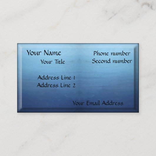 Carte De Visite Ombrage bleu (Devant)